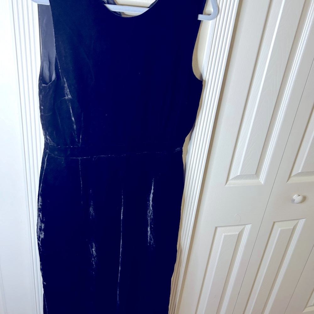 J crew 3/4 length velour black jumpsuit size 12 NWT